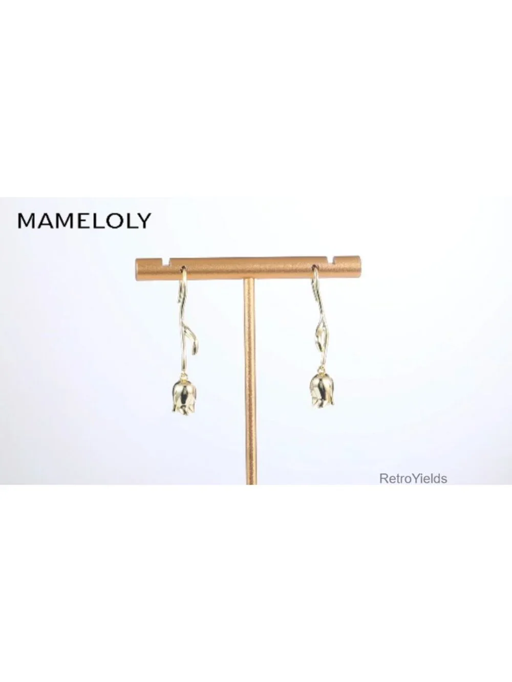 Dainty Flower Drop Earrings 14K Gold Plated Freshwater Pearl Lightweight Jewelry